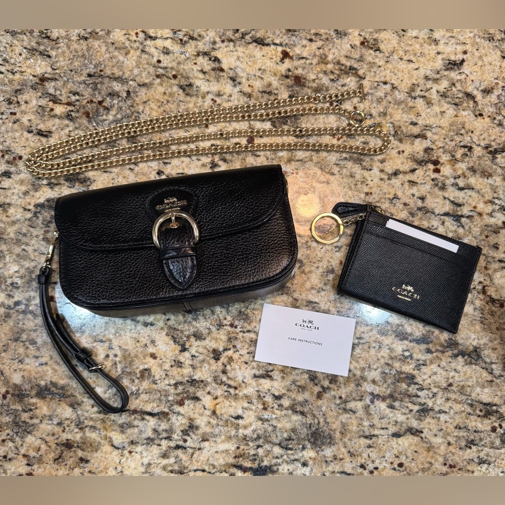 COACH Black Kleo XBody Bag and Card Holder with Key Ring - New with Tags!!